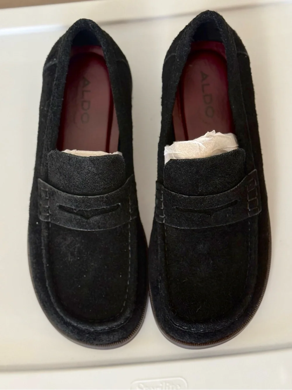 NWB Aldo Men’s Suede Loafers Black Dress Shoes Slip-On